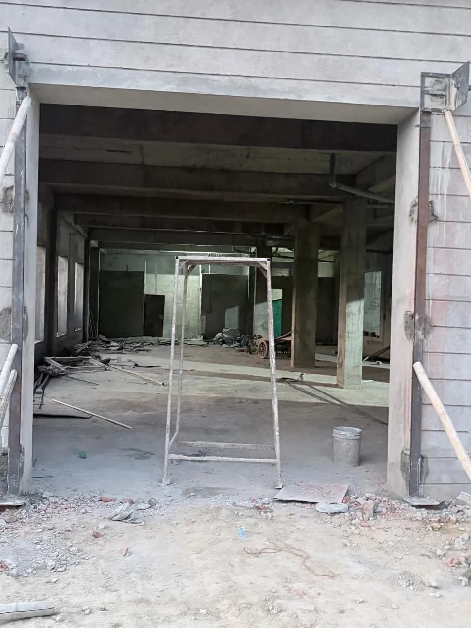 View through the ground-floor opening into the column hall