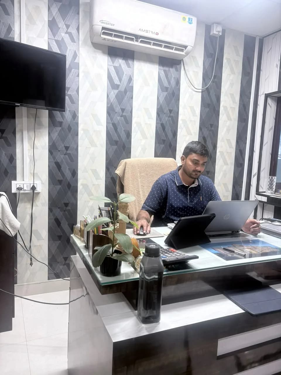 Narendra Kumar Verma at the company office